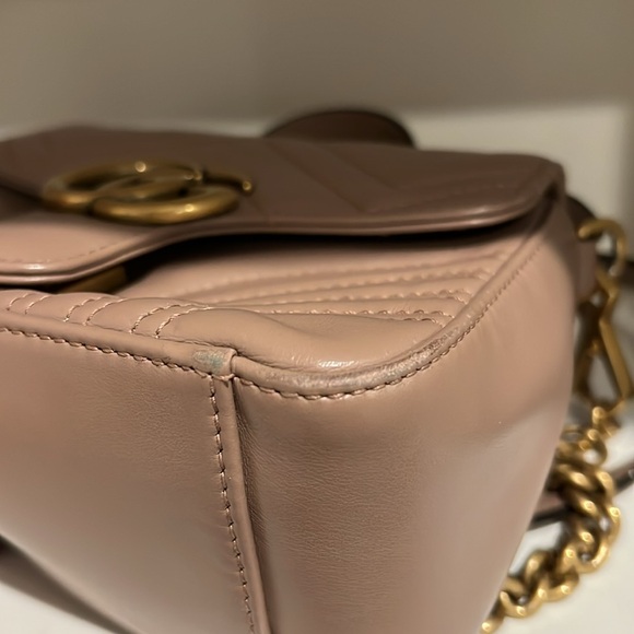 GG MARMONT MINI TOP HANDLE BAG in DUSTY PINK. - Picture 8 of 9